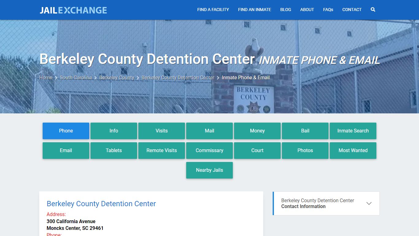 Inmate Phone - Berkeley County Detention Center, SC - Jail Exchange